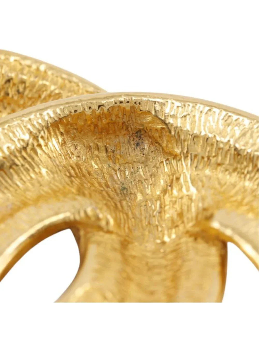 Chanel CC Logo Quilted Gold Plated Brooch